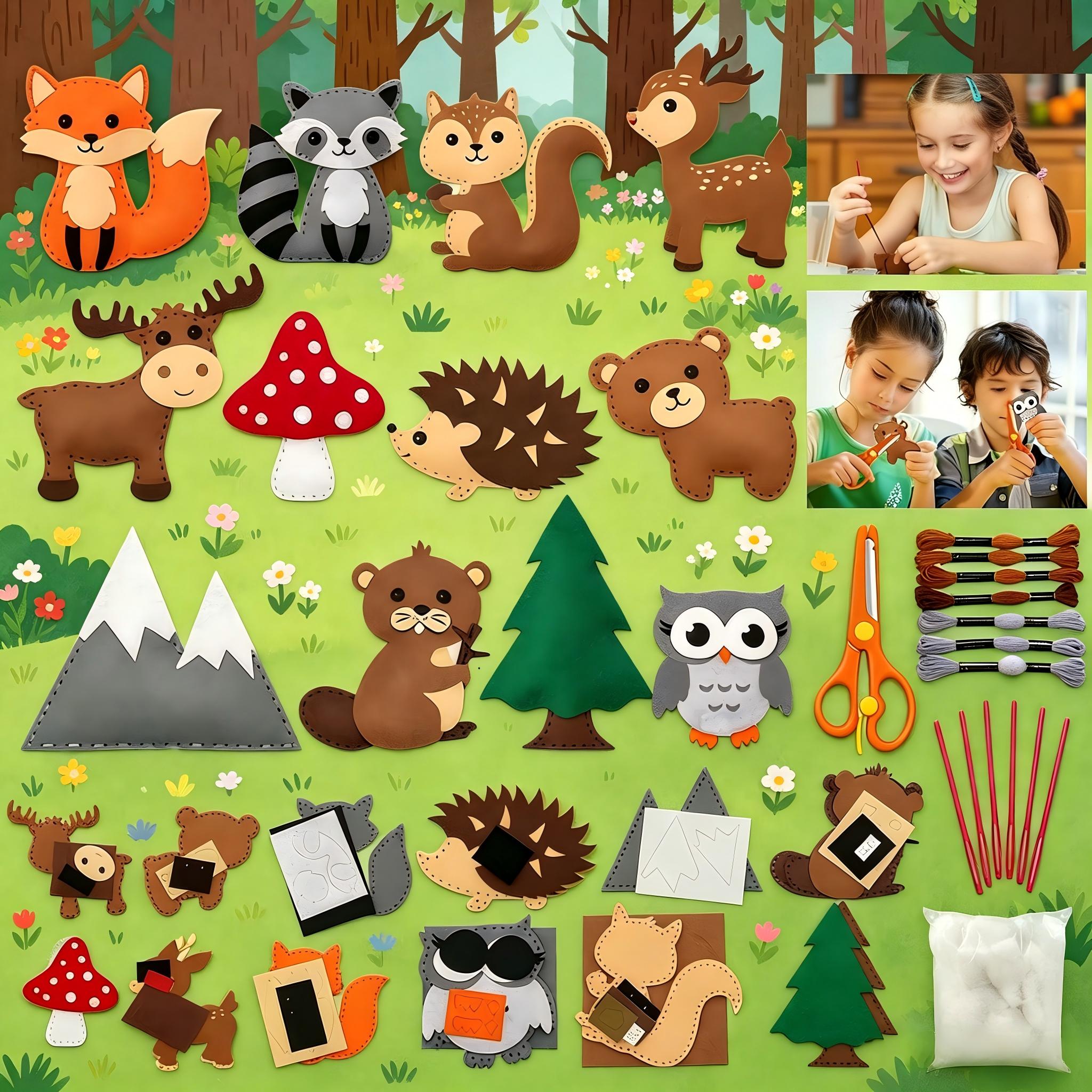 Kids Education Classes - Nähset für Kinder Waldtiere Bastelset Kinder