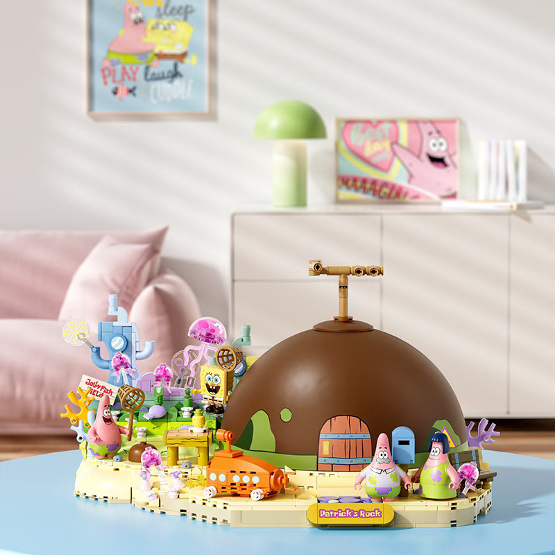 Kids Education Gift - Spongebob Patrick Star Rock House Bausteine