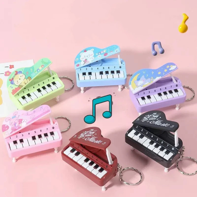 Kids Education Music - Niedlicher Mini-Desktop-Klavier-Schlüsselanhänger, bunter Mini-Musikspielautomat, lustiges Lernspielzeug,