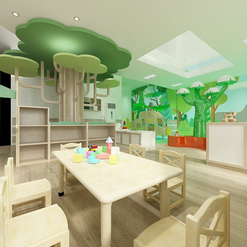 Kids Education Center - Kinder-Vorschulmöbel-Set im Modernen Holzstil für Kinderbildung,