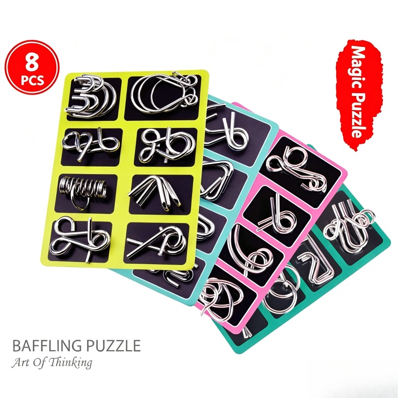 8-teiliges Metall-Puzzle-Set,  – Kids Education Board Bewertung und Preis
