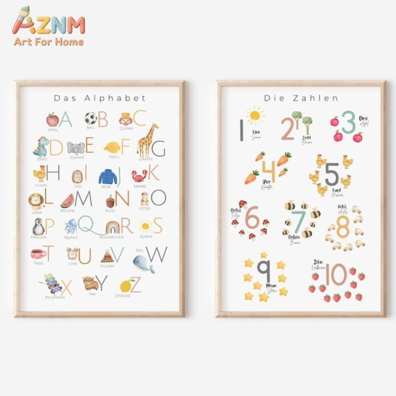 AZNM Leinwand-Wandkunst mit de – Kids Home Education Bewertung und Preis